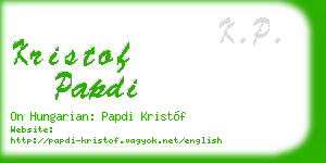 kristof papdi business card
