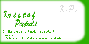 kristof papdi business card